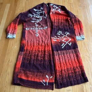 Free People Wool Blend maxi length duster sweater coat as new Size M / L